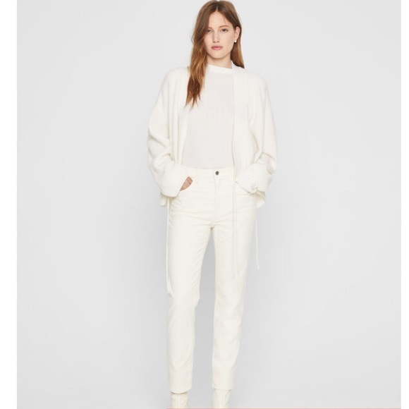 Club Monaco straight leg corduroy pants in Ivory colour (Like New) - Picture 5 of 6